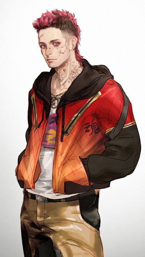 Cyberpunk Male Hairstyles, Cyberpunk Art Character, V And David Cyberpunk, Cyberpunk 2077 Character Art, Cyberpunk 2020 Character Art, Cyberpunk Fixer Character Concept, Cyberpunk 2077 Oc Male, V Fanart Cyberpunk, Punk Guy Art