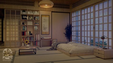 Japanese Bedroom, Anime House, Bedroom Drawing, Model House Plan, Minimalist Room, Background Art, Japanese Architecture, House Flooring, Bedroom Inspo