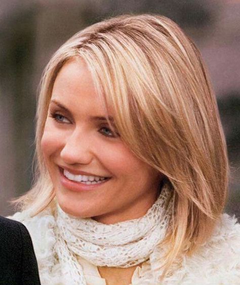 Cameron Diaz Hair, Christmas Comedy Movies, Holiday Hair, Cute Haircuts, Medium Long Hair, Blonde Hair Inspiration, Blonde Hair With Highlights, Cameron Diaz, Haircut And Color