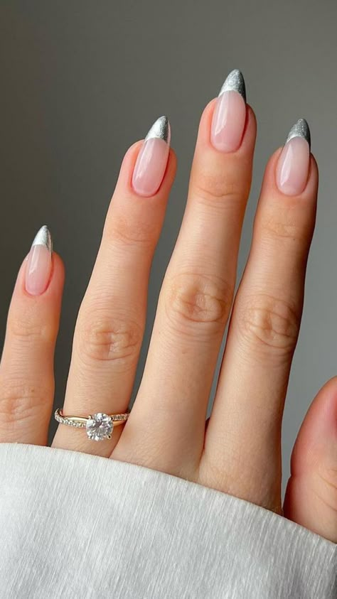 Silver French Tips, Metallic Nail Colors, Mavala Nail, Short Classy Nails, Old Money Nails, Sophisticated Nails, Natural Nails Manicure, Dry Nails Fast, Popular Nail Colors