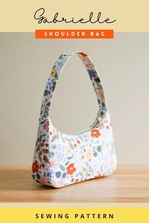 Mini Purse Sewing Pattern, How To Sew Purses Handbags, Diy Baguette Bag Sewing Pattern, Small Handbag Sewing Pattern, Small Shoulder Bag Pattern, Sewing Patterns Purse, How To Sew A Shoulder Bag, Simple Purse Pattern, Simple Bag Pattern Free