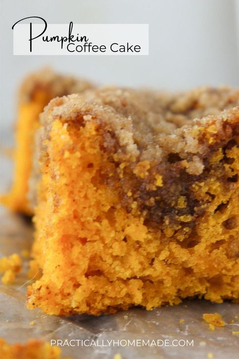 Pumpkin Cake Mix, Practically Homemade, Pumpkin Coffee Cake, Fall Cake Recipes, Crumb Cake Recipe, Cakes To Make, Us Food, Pumpkin Coffee Cakes, Cake Hacks