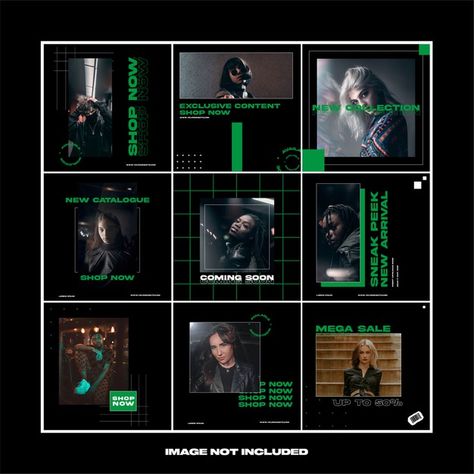 Premium Vector | Dark green street wear fashion hype social media instagram template bundle post Dark Social Media Design, Easy Photoshop Tutorials, Instagram Grid Design, Instagram Graphic Design, Instagram Design Layout, Street Wear Fashion, Fashion Poster Design, Vector Banner, Instagram Graphic