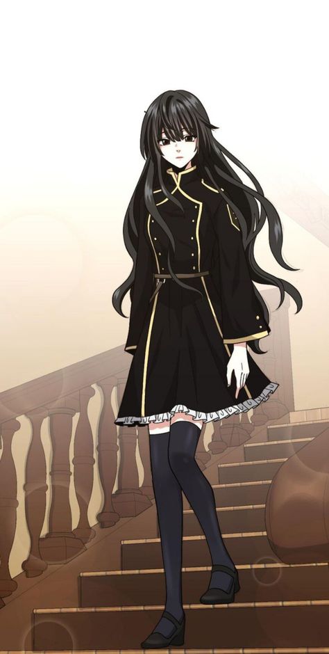 #TheBeginningAfterTheEnd #TBATE #Webtoon #Kathlyn Black Anime Outfits, Anime Black Outfit, Black Anime Dress, Manhwa Girl Black Hair, Anime Black Dress, Manhwa Outfits, Knight Outfit, The Beginning After The End, Vestidos Anime