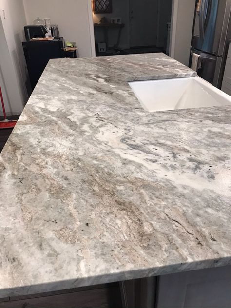 [CommissionsEarned] 22 Most Saved Brown Granite Countertops Hacks You Don't Want To Miss In No Time #browngranitecountertops Large Island With Sink, Dark Brown Hardwood Floors, Fantasy Brown Granite, Leathered Granite Countertops, Island With Sink, Brown Countertop, Brown Granite Countertops, Granite Backsplash, Cream Cabinets