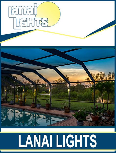 How do you hide wires against the pool cage ⁉️  Proprietary, self-adhering (see installation video) wire covers that completely hide and protect the wiring have been designed specifically for Lanai Lights. We can run the wiring through pool cage and pull the wires out of the back of the pool cage and bury it. Pool Cage Privacy Ideas, Pool Cage Decor, Pool Cage Ideas, Pool Enclosure Decorating Ideas, String Lights Pool Enclosure, Pool Cage Lighting Ideas, Lanai Lighting Ideas, Florida Landscaping Around Pool Cage, Outdoor Lanai Ideas