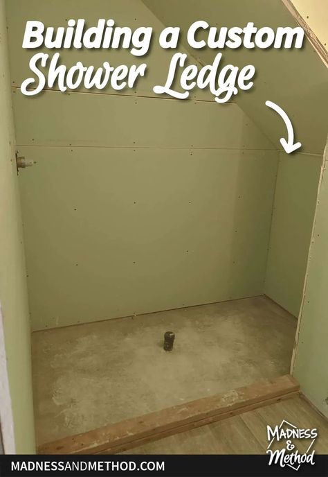 Shower Ledge, Wall Ledge, How To Lay Tile, Great Bathrooms, Diy Shower, Custom Shower, Shower Floor, Shower Wall, Walk In Shower