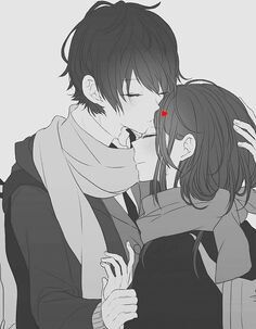 Super cute forehead kiss Two People, About Love, We Heart It, Kiss, Lost, Red, Anime, White