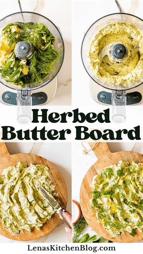 Herb Butter Board, Bread And Butter Charcuterie Board, Butter And Bread Board, Easy Butter Board Recipe, Herbed Butter For Bread, Bread Board Ideas, Savory Spreads For Bread, Butter Board Savory, Garden Charcuterie Board