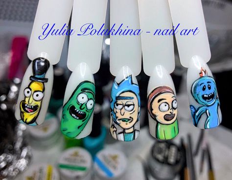 Rick and Morty style! #rickandmorty #дизайнногтей #росписьногтей #ноготки #nails #nailsofinstagram #nailart #nail #naildesigns #ноготочки💅 #drowingart #morty #rickandmortymemes #rickandmortytattoo #rickandmortyart #art #artist #arts Rick And Morty Nails Acrylic, Rick And Morty Nail Art, Painting On Nails, Rick And Morty Nails, College Nails, Taylor Nails, Rick And, Light Nails, Classic Nails