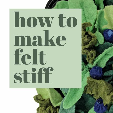 A DIY recipe for fabric stiffener that works great to create dimensional felt for crafts Stiffen Felt, Felt Crafts Flowers, Felting Diy, Felt Food Diy, Needle Felting Tutorial, Wall Art Tutorial, Felt Craft Projects, Fabric Stiffener, Fabric Fish