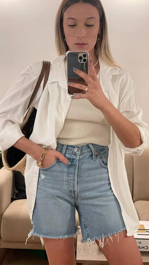 11 Best Jean Shorts : Editor-Reviewed Denim Shorts 90s Denim Shorts Outfit, Best Jean Shorts, Modest Jeans, 2025 Outfits, Modest Shorts, Jean Short Outfits, Denim Shorts Outfit, Modest Outfit, Shorts Outfits Women