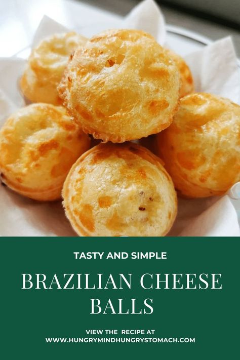 Brazilian Cheese Balls, Brazilian Bread, Brazilian Cheese Bread, Food Savory, Brazilian Recipes, Chewy Bread, Sausage Dishes, Beach Food, Dish Ideas