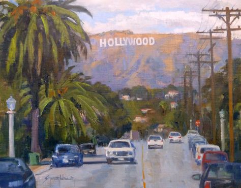 Clouds Over the Hollywood Sign by Sharon Weaver 11x14 Oil  I painted the iconic view of the Hollywood Sign from Beachwood Blvd in Hollywood. Hollywood Sunset, Hollywood Sign, Art Prompts, Step By Step Painting, Plein Air Paintings, Art Event, Painting Art Projects, Teaching Art, Learn To Paint