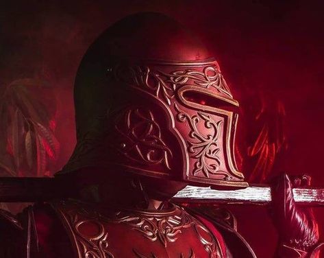 Helmet Fantasy, Cosplay Armour, Armor Cosplay, Knight Helmet, Red Knight, Roman Warriors, Warrior Helmet, Knights Helmet, Larp Armor