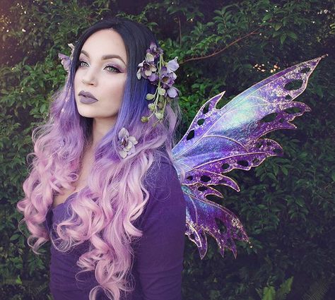 See this Instagram photo by @frecklesfairychest • 2,013 likes Purple Fairy Makeup, Fairy Costume Women, The Mask Costume, Purple Pixie, On The Wings Of Love, Fairy Halloween Costumes, Fairy Festival, Fairy Artwork, Costume Themes