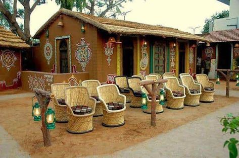 Village Theme Restaurant, Village Restaurant Design, Mud Restaurant, Rangla Punjab, Outdoor Grill Diy, Theme Hotel, Interior Design Sketchbook, Resort Plan, Hut House