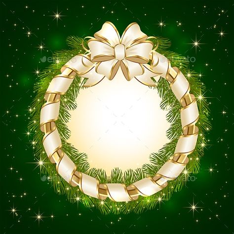 Christmas Decoration on Green Background by losw | GraphicRiver Christmas Logo Design, Green Background Christmas, Creative Photography Logo, Xmas Frames, Green Logo Design, Christmas Logo, Christmas Picture Frames, Diy Baby Shower Decorations, Illustration Christmas