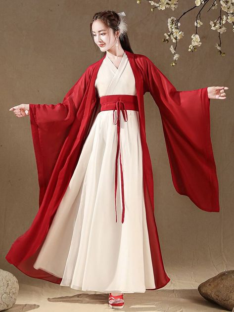 Draping Project, Chinese Dressing, Hanfu Shirt, Red Kimono, Fairy Skirt, Hanfu Dress, Qipao Dress, China Dress, Pretty Clothes