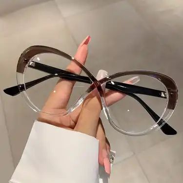 Blue Light Blocking Glasses Tortoiseshell Color Block Cat Eye Computer Glasses For Women Men | Free Shipping For New Users | Temu Cat Eye Eyeglasses, Minimalist Fashion Women, Oval Eyeglasses, Women Glasses, Fashion Oversized, Stylish Glasses, Computer Glasses, Prescription Eyewear, Styl Boho