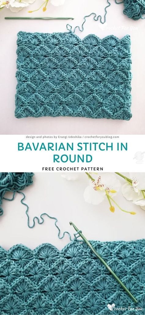 Bavarian Stitch Crochet, Bavarian Crochet, Decorative Stitches, Crochet Stitches Free, Crochet Patterns Free Blanket, Stitch Crochet, Crochet Stitches Tutorial, Crochet Free, Crochet Instructions