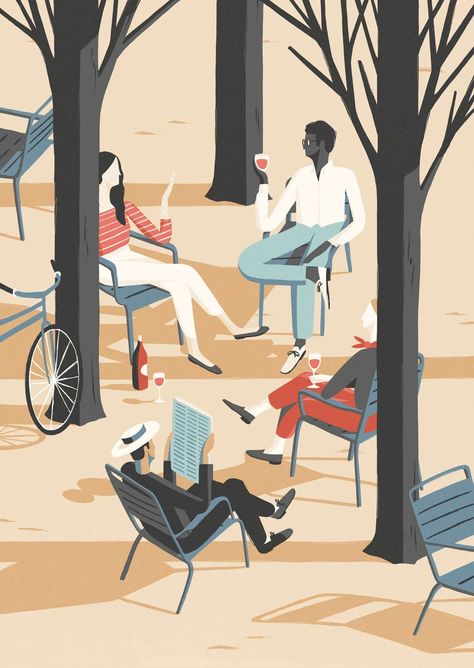 Friends In Paris, Italy Sunset, Park Life, David D, Travel France, London Map, Book Wall, White City, Travel Illustration