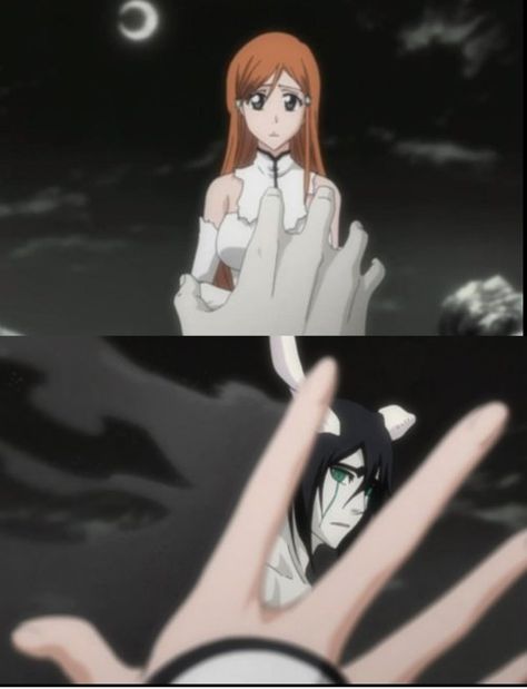 Orihime Bleach, Ulquiorra Schiffer, Ulquiorra And Orihime, Bleach Orihime, Bleach Couples, Ulquiorra Cifer, Anime Scenes, Orihime Inoue, Anime Boy Sketch