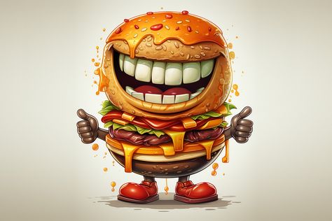 A cartoon character of a crazy burger Crazy Burger, A Cartoon Character, Portrait Cartoon, Character Cartoon, Cartoon Portrait, Cartoon Logo, A Cartoon, Cartoon Character, Honolulu