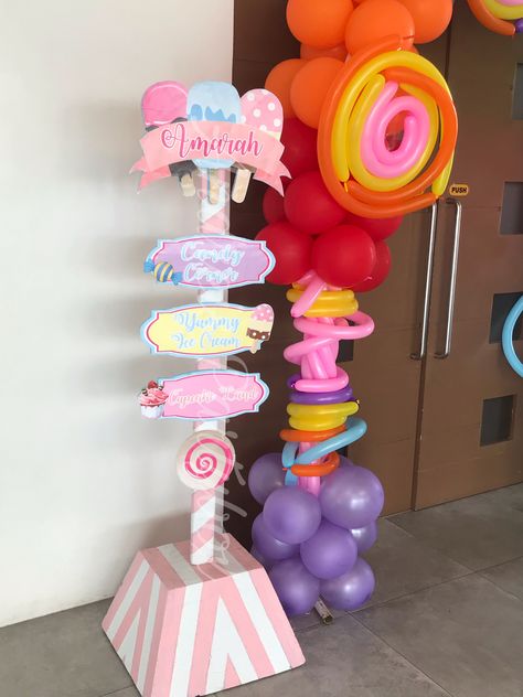 Candy Land Birthday Party Decorations, Candy Shop Party Decorations, Candy Theme Party Decorations, Candy Party Ideas Decorations, Candyland Entrance, Candy Birthday Decorations, Candy Theme Birthday Party Decorations, Candyland Theme Party Decorations, Candyland Decorations Diy