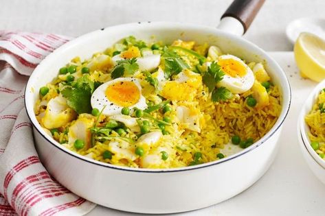 Smoked cod kedgeree Kedgeree Recipe, Smoked Fish Recipe, Smoked Cod, Fish Chowder, Indian Rice, Cod Recipes, Smoked Fish, Chowder Recipes, Meal Suggestions