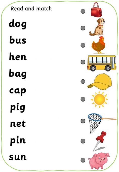 Read And Match Cvc Words, Cvc Phonics Worksheets, Cvc Words Worksheets Grade 1, Worksheet For Sr Kg English, Sr Kg English Worksheet, Kg 1 Worksheets, Reading Activity For Grade 1, Sr Kg Worksheets English, Kg Worksheets For Kids