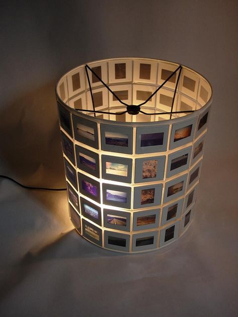 Photo Slide Lamp Shade, Film Lamp, Film Lamp Shade, Record Lamp Shade, January Dump, Film Slide Lamp, Picture Lamp, Recycled Lamp, Slide Projector