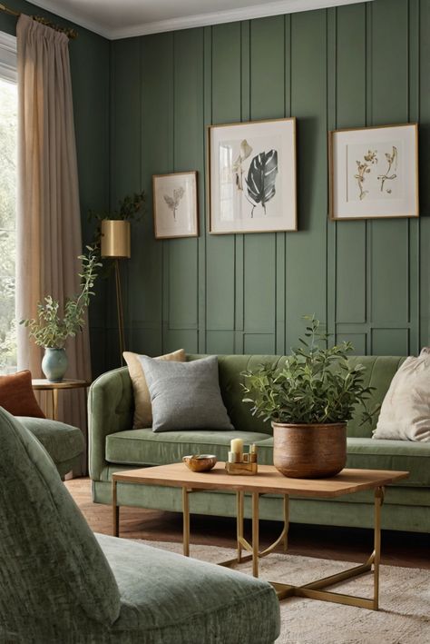 Unveil the beauty of Sage Embrace by transforming your living room walls with simple yet elegant interior design ideas, adding a touch of sophistication to your daily routine.
#ad  


#home
#wallpaint2024
 #color2024
 #DIYpainting
 ##DIYhomedecor
 #Fixhome Green Wall Sitting Room, Green Living Room Feature Wall, Green Feature Wall Living Room, Living Room With Accent Wall, Green Living Room Paint Colors, Green Accent Wall Living Room, Green Color Wall, Living Room Design Green, Green Walls Living Room