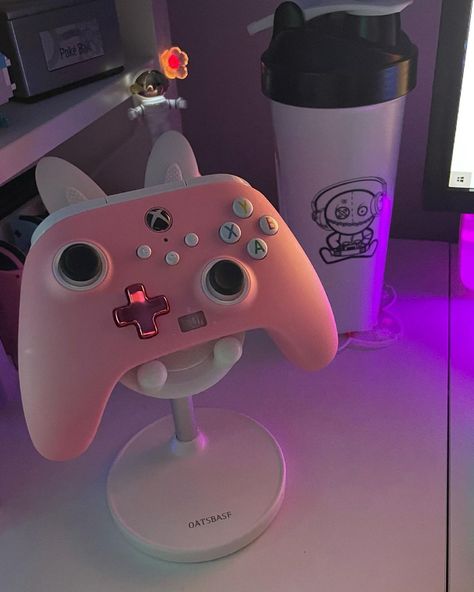 Xbox Gaming Aesthetic, Pink Xbox Setup, Pink Xbox Controller Aesthetic, Cute Xbox Setup, Aesthetic Xbox Controller, Cute Gaming Accessories, Xbox Controller Aesthetic, Pink Xbox Controller, Pink Game Controller