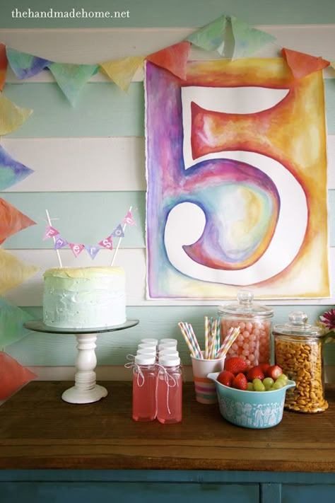 diy_birthday_ideas ... love the water color.  You can do just about anything with water color!  Living Room, Kids art for bedroom, master bedroom.. Watercolor Activities, Art Themed Party, Watercolor Party, Painting Birthday Party, Painting Birthday, Art Birthday Party, Watercolor Birthday, Number Five, Painting Party