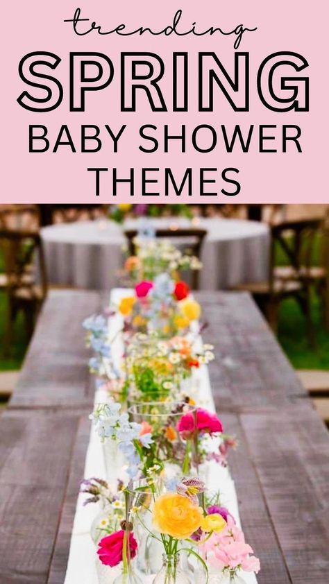 Celebrate the upcoming arrival amidst the freshness of spring with our latest guide to baby shower themes. This post is a treasure trove of ideas for hosting a spring-themed baby shower brunch, complete with stunning baby shower decorations and centerpiece ideas. Whether it's a floral baby shower for a girl or a gender-neutral garden party, find all the baby shower inspiration you need to create a memorable celebration for the mom-to-be and her little one on the way. Baby In Bloom Brunch Shower Ideas, Flower Theme Baby Shower Decor, Baby In Bloom Baby Shower Ideas, Baby In Bloom Centerpieces, Spring Baby Shower Themes, April Baby Shower, Garden Baby Shower Theme, Girl Shower Themes, Easter Baby Shower