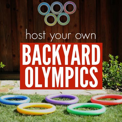 2 Simple and Silly Backyard Olympics Ideas for Kids - Toddler Approved Backyard Olympics, Olympic Themed Activities, Summer Olympics Activities, Preschool Olympics, Olympic Theme Party, Olympic Games For Kids, Olympic Idea, Kids Olympics, Gym Games For Kids