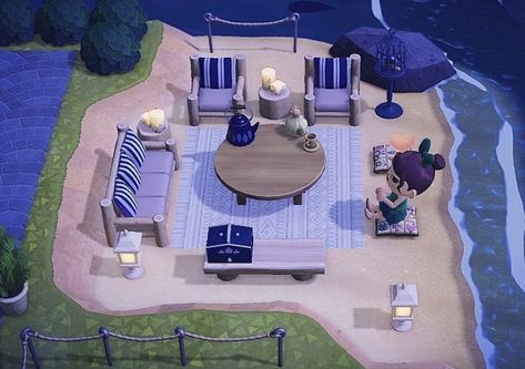 Town Island Animal Crossing, Small Beach Area Animal Crossing, Acnh Small Area Ideas Beach, Animal Crossing Pier Ideas, Small Areas Animal Crossing, Animal Crossing Wedding Ideas, Animal Crossing Area Ideas, Animal Crossing Ideas Town, Animal Crossing Small Area Ideas