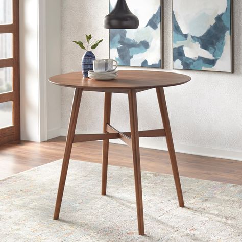 Round Bar Height Dining Table, Round High Top Table, Round Wooden Bar Table, 4 Seat Pub Table, Walnut Pub Table, Mid Century Counterheight Round Dining Table, Mid Century Modern Kitchen Table & Bar Stools, Bar Height Dining Table, High Top Tables