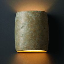 Ambiance Open Top and Bottom Small Cylinder 1 Light Wall Sconce Hammered Iron, Justice Design, Celadon Green, Outdoor Wall Lights, Open Top, Provence, Antique Gold, Wall Sconces, Antique Silver