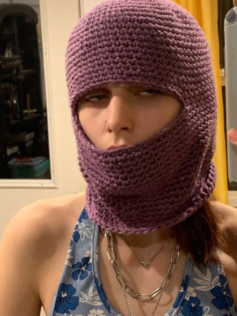 Purple Scarf Aesthetic, Crochet Ski Mask, Scarf Aesthetic, Crochet Purple, Trendy Tiktok, Handmade Aesthetic, Purple Crochet, Purple Scarf, Ski Mask