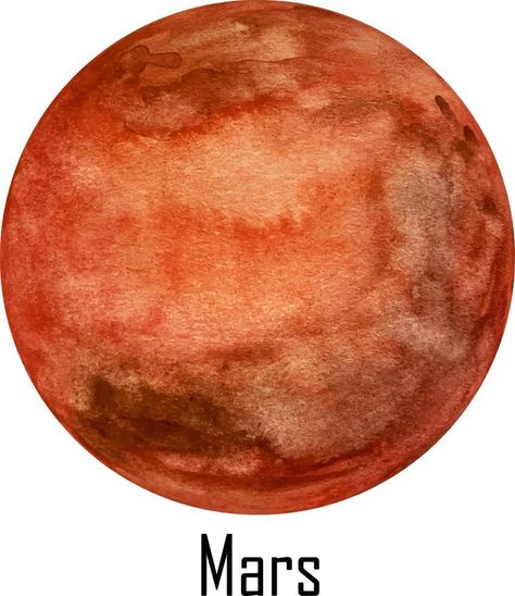 Watercolor planet Mars isolated on white. Mars Illustration Mars Painting Acrylic, Mars Drawing Planet, Mars Watercolor, Mars Drawing, Mars Painting, Mars Illustration, Planet Illustration, Mars Art, Fancy Dress Competition