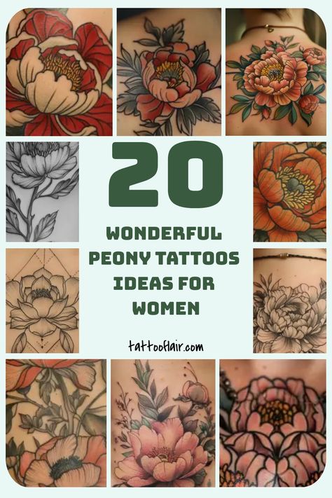 Discover beautiful peony tattoo ideas for women that will inspire your next ink session. From delicate and intricate designs to bold and vibrant styles, these peony tattoos for women are perfect for adding a touch of elegance to your body art collection. Whether you prefer black and grey realism or colorful watercolor effects, there's a peony tattoo design out there just waiting for you. Embrace the timeless beauty of these floral tattoos and find the perfect one to express your individuality an Peony Ankle Tattoos For Women, Vintage Peony Tattoo, Peony Hip Tattoos Women, Yellow Peony Tattoo, Peony Tattoos For Women, Realistic Peony Tattoo, Dark Peony Tattoo, Peony Bouquet Tattoo, Peony Tattoo Color