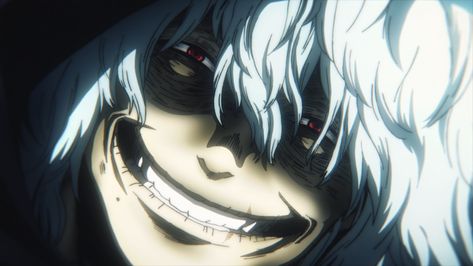 Tomura Shigaraki (死 (し) 柄 (が) 木 (らき) 弔 (とむら) Shigaraki Tomura), real name Tenko Shimura, is a villain, the acting leader of the League of Villains, and the main antagonist of the series, along with All for One. He made his first major appearance as one of the main antagonists of the Unforeseen... Villain Names, Creepy Smile, Evil Smile, Upcoming Anime, Anime Smile, Tomura Shigaraki, Best Villains, Evil Anime, Class 1 A