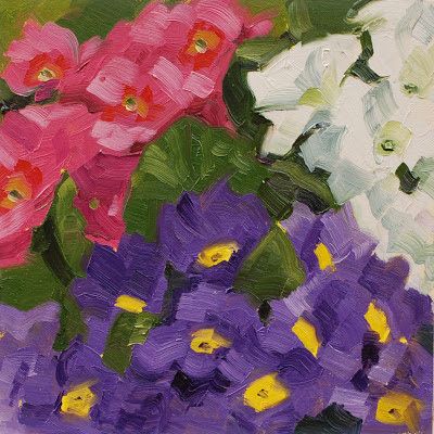 Primrose Painting, Purple Primrose, How To Oil Paint, Daily Paintworks, Little Flowers, Floral Notes, Fine Art Gallery, Original Fine Art, Still Life