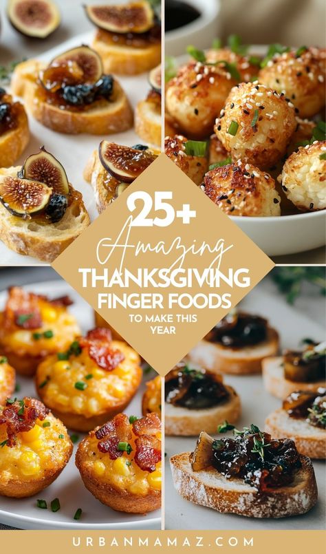 Looking for amazing Thanksgiving finger foods to make this year? Check out these top 25+ Thanksgiving finger food ideas we're crushing on! New Year Finger Food Ideas, Fancy Finger Foods Party Ideas, Food Ideas For Thanksgiving, Thanksgiving Finger Food Ideas, Thanksgiving Finger Foods, Fancy Finger Foods, Fancy Appetizer Recipes, Finger Food Ideas, Foods To Make