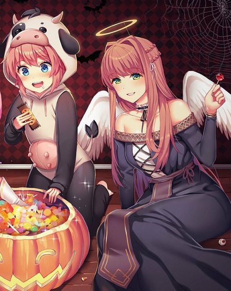 Sayori And Monika, Monika X Sayori Ddlc, Monika X Sayori X Yuri X Natsuki, Monika And Sayori, Monika X Sayori, Sayori X Monika, Ddlc Monika And Sayori, Doki Doki Literature Club Just Monika, Monika Ddlc Memes