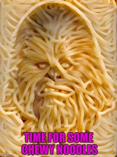 I hope it's not Wookie flavored!!! time for some chewy noodles Star Wars Day, May The 4th Be With You, Morning Humor, Star Wars Memes, Chewbacca, Food Humor, Mac And Cheese, Funny Things, Pasta Recipes