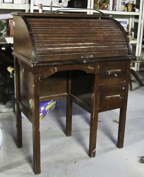 A little re-do of a child's roll top desk and keeping a part of history alive! http://reposhture.blogspot.com/2013/11/childs-roll-top-desk.html