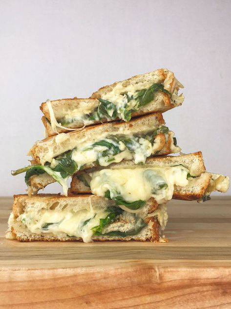 Spinach Artichoke Grilled Cheese Recipe Spinach Panini, Artichoke Grilled Cheese, Artichoke Grilled, Cheese Ideas, Panini Recipes, Best Grilled Cheese, Grilled Cheese Sandwiches, Artichoke Recipes, Grilled Cheese Recipes